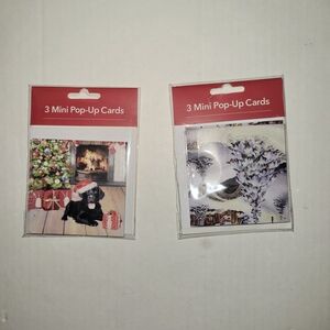 Holiday Mini Pop-Up Cards Set - Festive Black and White